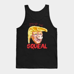 Stop the Squeal-front/ No More in 24-back (pig butt) Tank Top
